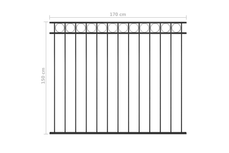 Gjerdepanel stål 1,7x1,5 m svart - Svart - Hus & oppussing - Innsynsbeskyttelse & innhegning - Gjerde