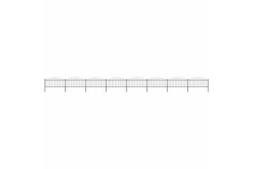 Hagegjerde med spydtopp stål (0,5-0,75)x13,6 m svart - Svart - Hus & oppussing - Innsynsbeskyttelse & innhegning - Gjerde
