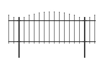 Hagegjerde med spydtopp stål (0,5-0,75)x6,8 m svart - Svart - Hus & oppussing - Innsynsbeskyttelse & innhegning - Gjerde