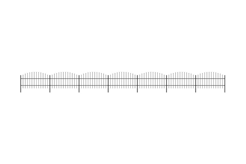 Hagegjerde med spydtopp stål (0,75-1)x11,9 m svart - Hus & oppussing - Innsynsbeskyttelse & innhegning - Gjerde