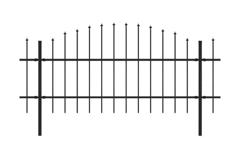Hagegjerde med spydtopp stål (0,75-1)x13,6 m svart - Hus & oppussing - Innsynsbeskyttelse & innhegning - Gjerde