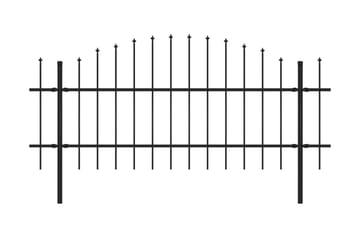 Hagegjerde med spydtopp stål (0,75-1)x8,5 m svart - Hus & oppussing - Innsynsbeskyttelse & innhegning - Gjerde