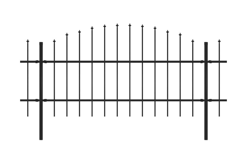 Hagegjerde med spydtopp stål (0,75-1)x8,5 m svart - Hus & oppussing - Innsynsbeskyttelse & innhegning - Gjerde