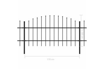 Hagegjerde med spydtopp stål (0,75-1)x8,5 m svart - Hus & oppussing - Innsynsbeskyttelse & innhegning - Gjerde