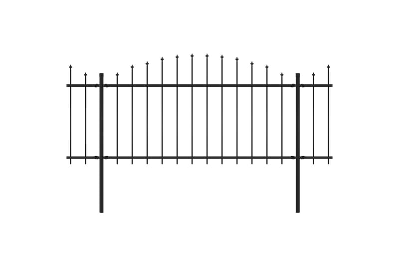 Hagegjerde med spydtopp stål (1,25-1,5)x13,6 m svart - Hus & oppussing - Innsynsbeskyttelse & innhegning - Gjerde