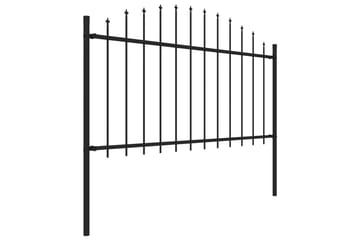 Hagegjerde med spydtopp stål (1,25-1,5)x15,3 m svart - Svart - Hus & oppussing - Innsynsbeskyttelse & innhegning - Gjerde