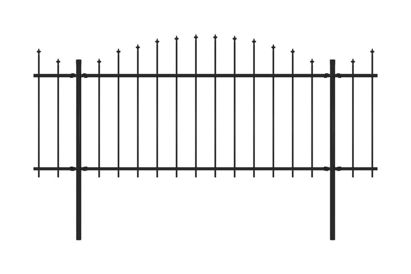 Hagegjerde med spydtopp stål (1,25-1,5)x5,1 m svart - Hus & oppussing - Innsynsbeskyttelse & innhegning - Gjerde
