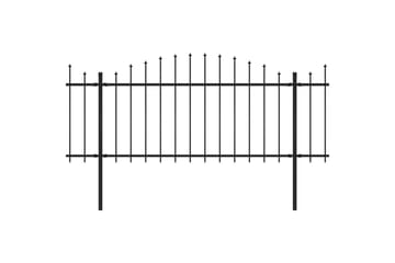 Hagegjerde med spydtopp stål (1,25-1,5)x8,5 m svart - Hus & oppussing - Innsynsbeskyttelse & innhegning - Gjerde