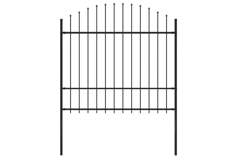 Hagegjerde med spydtopp stål (1,5-1,75)x1,7 m svart - Hus & oppussing - Innsynsbeskyttelse & innhegning - Gjerde