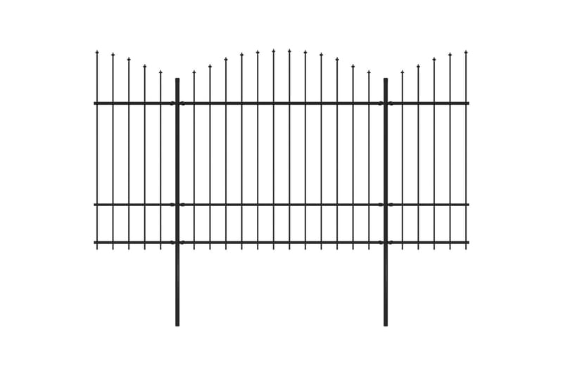 Hagegjerde med spydtopp stål (1,5-1,75)x11,9 m svart - Hus & oppussing - Innsynsbeskyttelse & innhegning - Gjerde