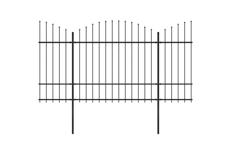 Hagegjerde med spydtopp stål (1,5-1,75)x8,5 m svart - Hus & oppussing - Innsynsbeskyttelse & innhegning - Gjerde
