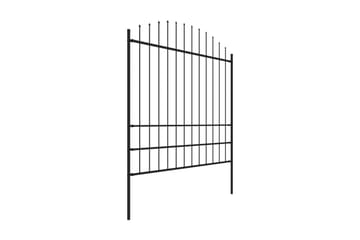 Hagegjerde med spydtopp stål (1,75-2)x13,6 m svart - Hus & oppussing - Innsynsbeskyttelse & innhegning - Gjerde