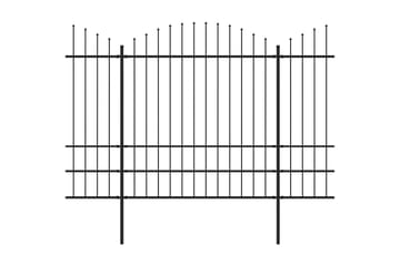 Hagegjerde med spydtopp stål (1,75-2)x13,6 m svart - Hus & oppussing - Innsynsbeskyttelse & innhegning - Gjerde
