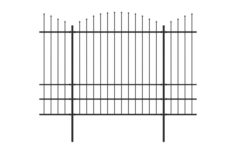 Hagegjerde med spydtopp stål (1,75-2)x3,4 m svart - Smijernsgjerde & jerngjerde