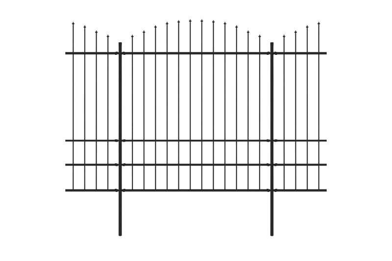 Hagegjerde med spydtopp stål (1,75-2)x3,4 m svart - Hus & oppussing - Innsynsbeskyttelse & innhegning - Gjerde