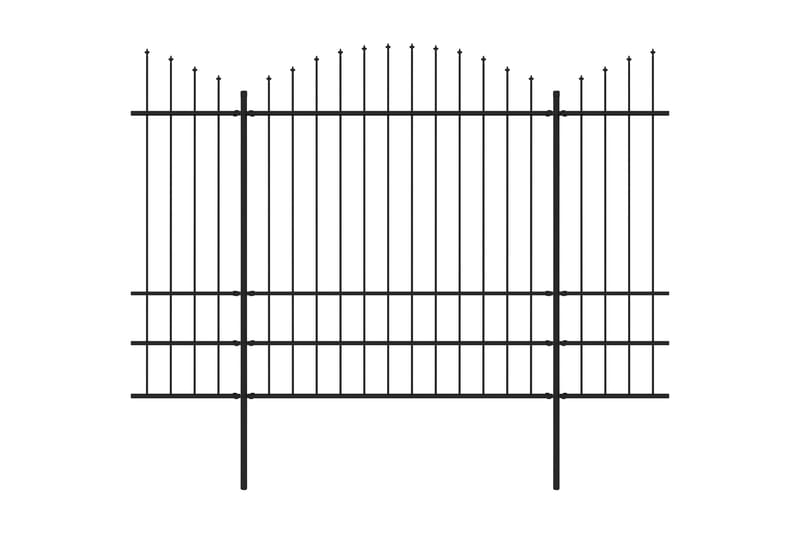 Hagegjerde med spydtopp stål (1,75-2)x8,5 m svart - Hus & oppussing - Innsynsbeskyttelse & innhegning - Gjerde