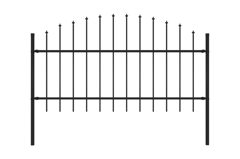 Hagegjerde med spydtopp stål (1-1,25)x1,7 m svart - Hus & oppussing - Innsynsbeskyttelse & innhegning - Gjerde