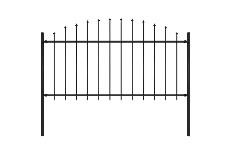 Hagegjerde med spydtopp stål (1-1,25)x1,7 m svart - Hus & oppussing - Innsynsbeskyttelse & innhegning - Gjerde