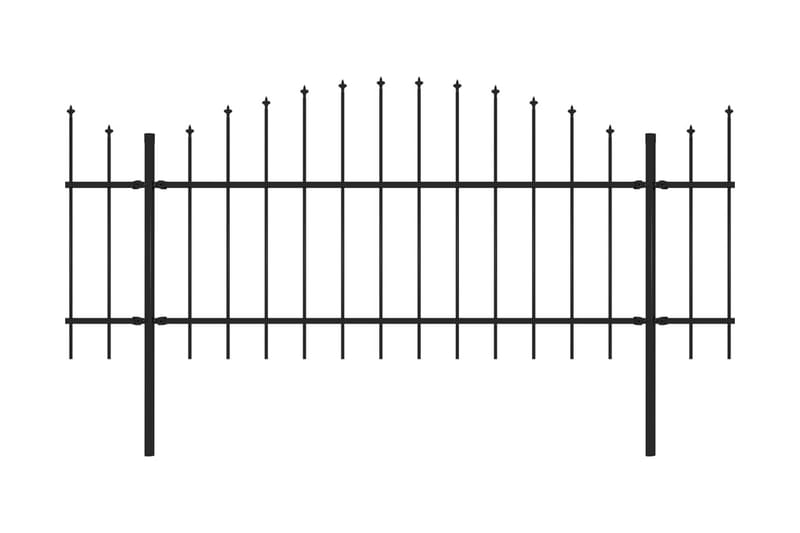 Hagegjerde med spydtopp stål (1-1,25)x10,2 m svart - Hus & oppussing - Innsynsbeskyttelse & innhegning - Gjerde