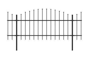 Hagegjerde med spydtopp stål (1-1,25)x13,6 m svart - Hus & oppussing - Innsynsbeskyttelse & innhegning - Gjerde
