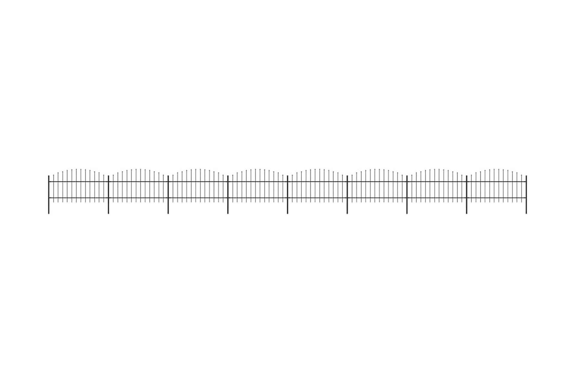 Hagegjerde med spydtopp stål (1-1,25)x13,6 m svart - Hus & oppussing - Innsynsbeskyttelse & innhegning - Gjerde
