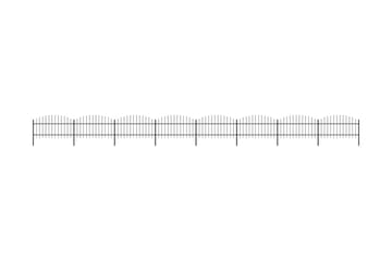 Hagegjerde med spydtopp stål (1-1,25)x13,6 m svart - Hus & oppussing - Innsynsbeskyttelse & innhegning - Gjerde