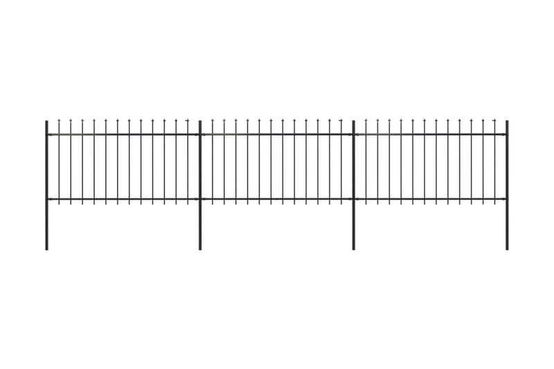 Hagegjerde med spydtopp stål 5,1x1 m svart - Svart - Hus & oppussing - Innsynsbeskyttelse & innhegning - Gjerde