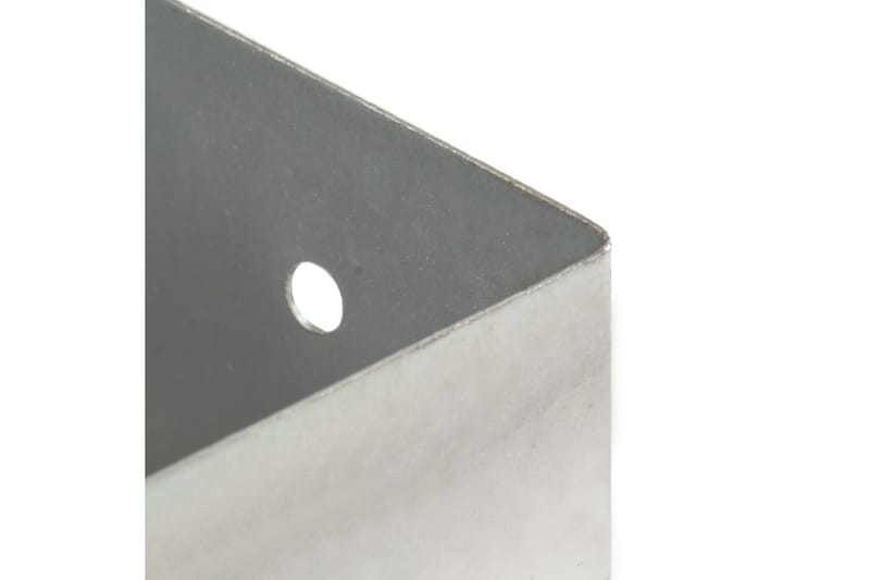 Stolpeankere 4 stk galvanisert metall 71 mm - Gjerdestolpe
