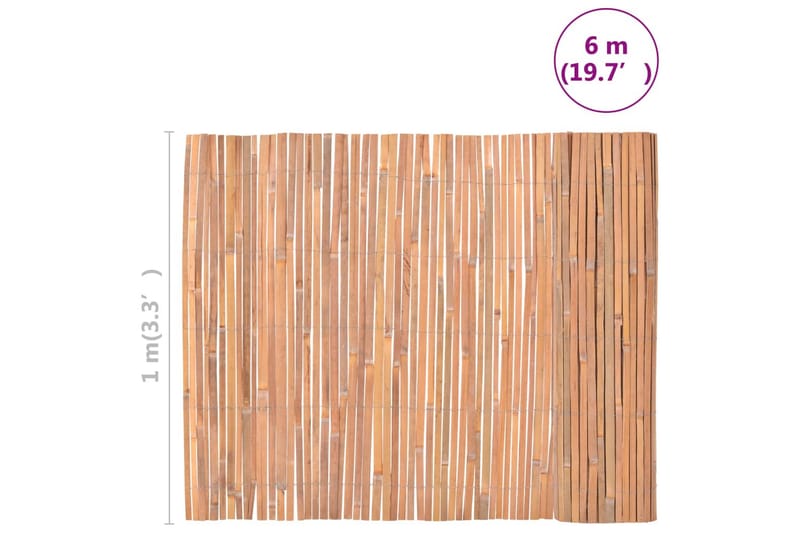 Bambusgjerde 100x600 cm - Brun - Hus & oppussing - Innsynsbeskyttelse & innhegning - Gjerde