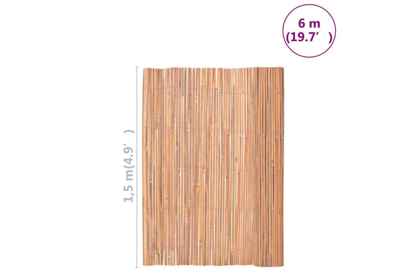 Bambusgjerde 150x600 cm - Brun - Tregjerde