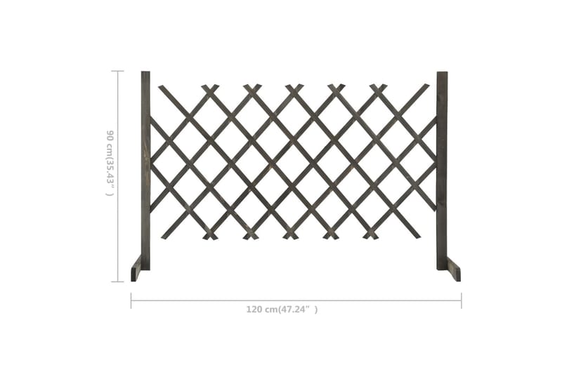 Espaliergjerde grå 120x90 cm heltre gran - Grå - Hus & oppussing - Innsynsbeskyttelse & innhegning - Gjerde