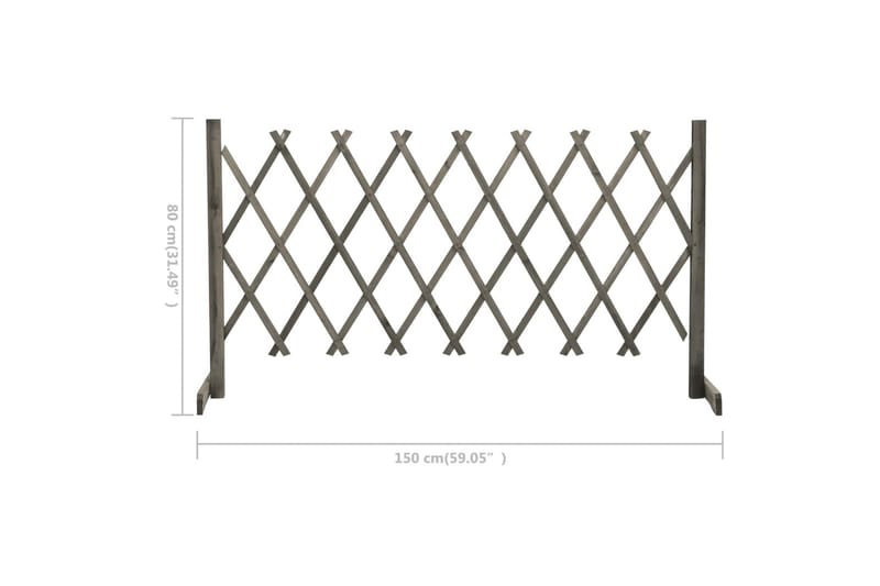 Espaliergjerde grå 150x80 cm heltre gran - Grå - Hus & oppussing - Innsynsbeskyttelse & innhegning - Gjerde