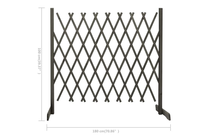Espaliergjerde grå 180x100 cm heltre gran - Grå - Hus & oppussing - Innsynsbeskyttelse & innhegning - Gjerde