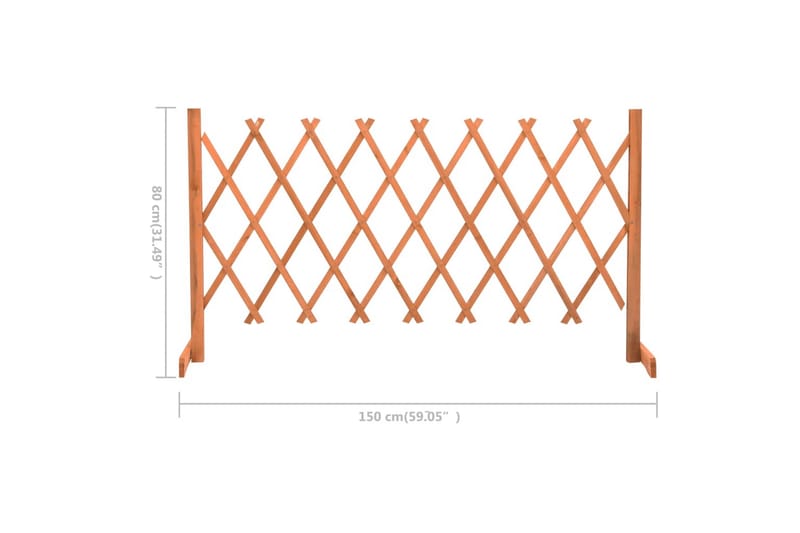 Espaliergjerde oransje 150x80 cm heltre gran - Oransj - Tregjerde