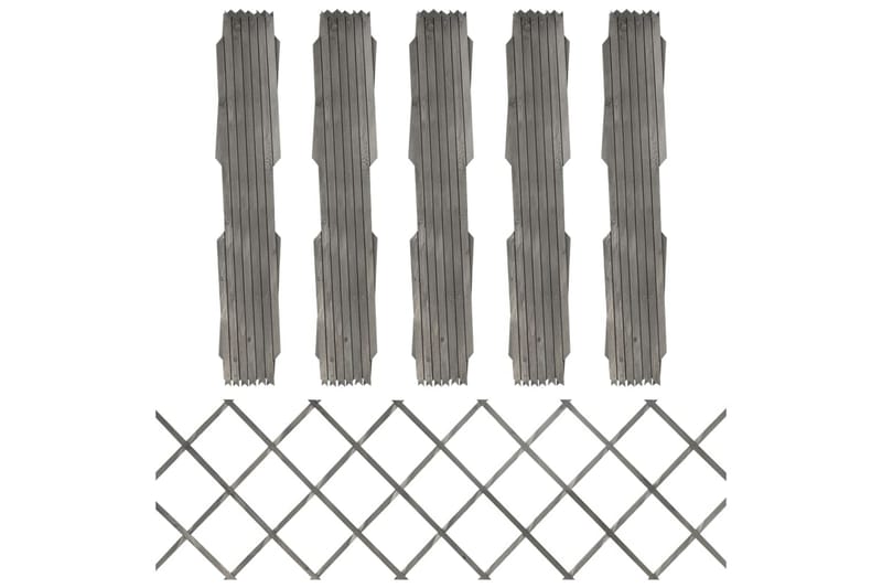 Espaliergjerder 5 stk heltre gran 180x60 cm grå - Grå - Hus & oppussing - Innsynsbeskyttelse & innhegning - Gjerde