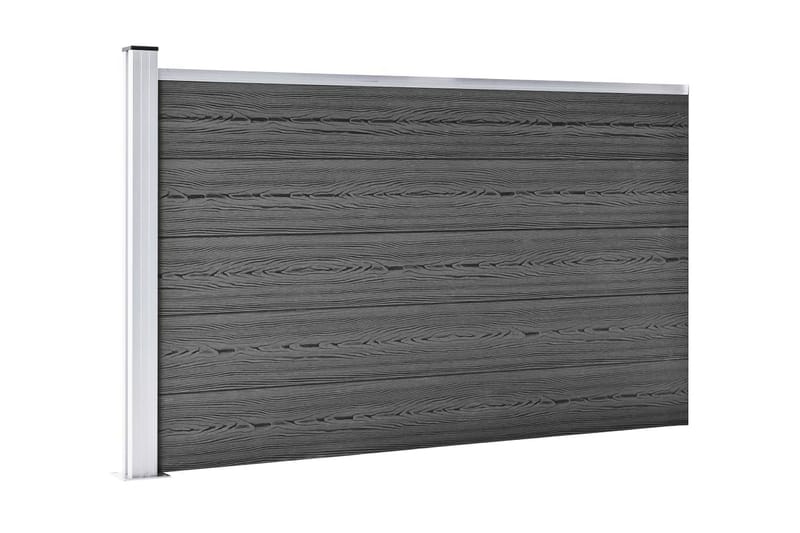 Gjerdepanel WPC 175x105 cm svart - Svart - Hus & oppussing - Innsynsbeskyttelse & innhegning - Gjerde