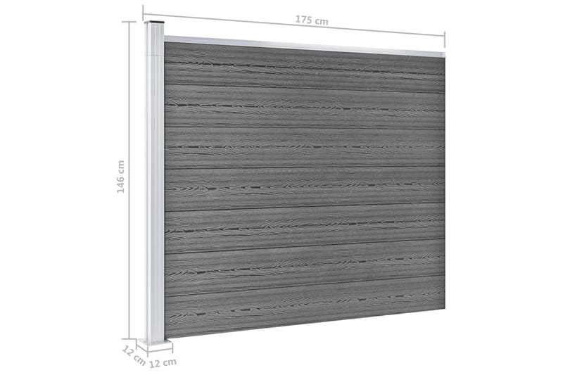 Gjerdepanel WPC 175x146 cm grå - Grå - Tregjerde