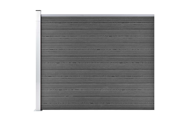 Gjerdepanel WPC 175x146 cm svart - Svart - Hus & oppussing - Innsynsbeskyttelse & innhegning - Gjerde