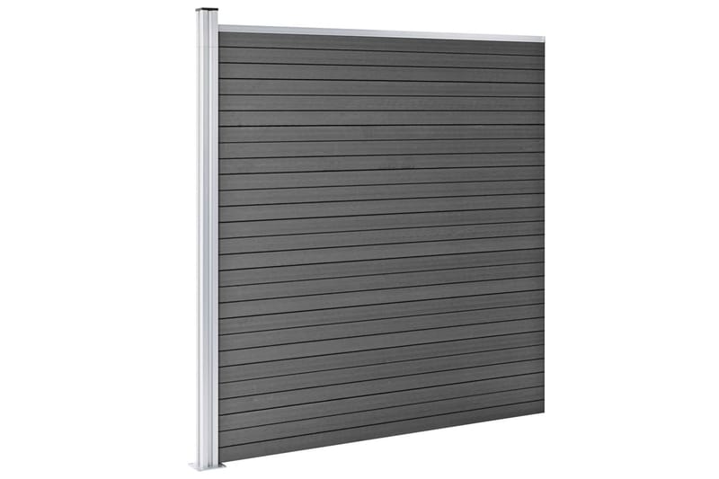 Gjerdepanel WPC 175x186 cm svart - Svart - Hus & oppussing - Innsynsbeskyttelse & innhegning - Gjerde