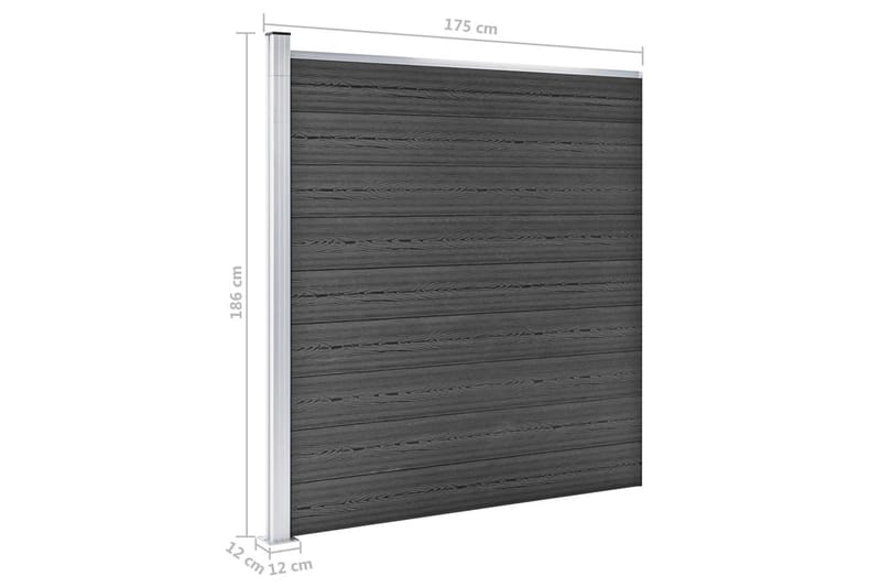 Gjerdepanel WPC 175x186 cm svart - Svart - Hus & oppussing - Innsynsbeskyttelse & innhegning - Gjerde