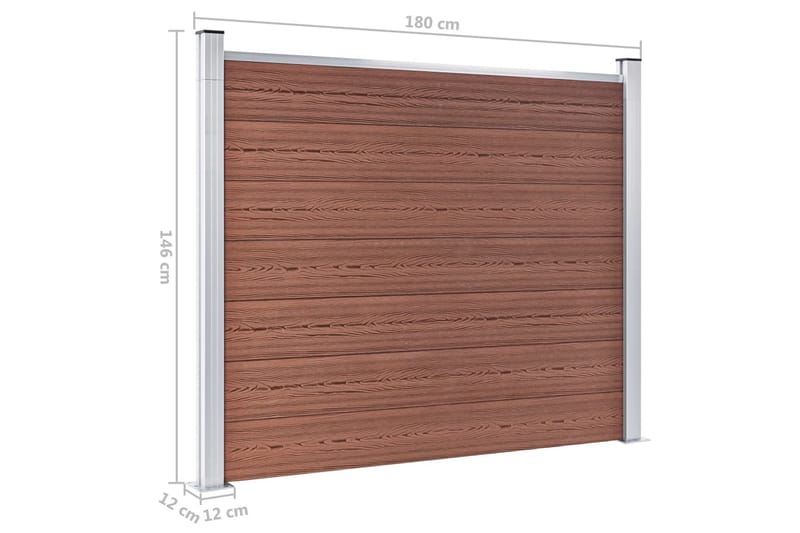 Gjerdepanel WPC 180x146 cm brun - Brun - Hus & oppussing - Innsynsbeskyttelse & innhegning - Gjerde