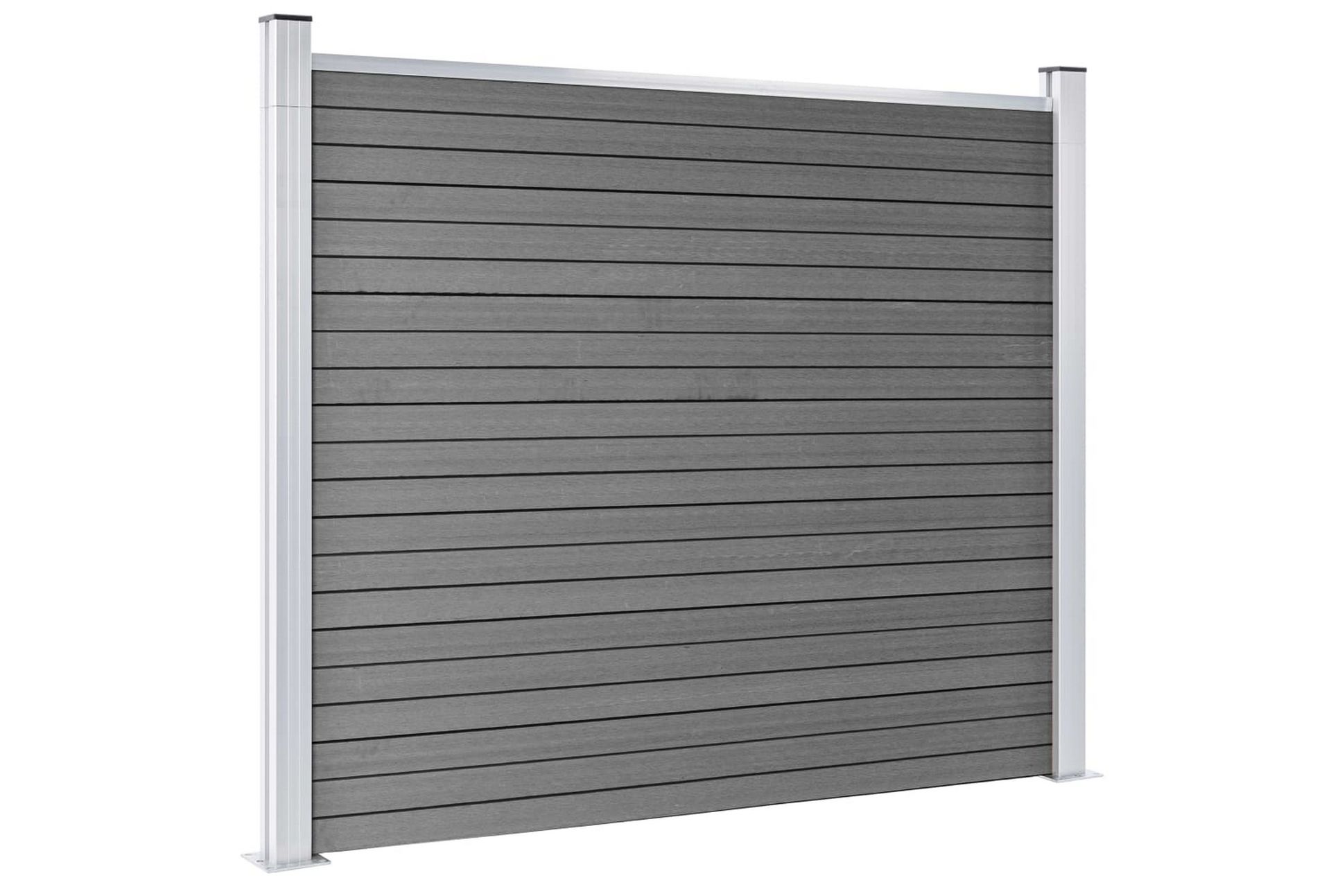 Gjerdepanel WPC 180x146 cm grå - Grå - Hus & oppussing - Innsynsbeskyttelse & innhegning - Gjerde