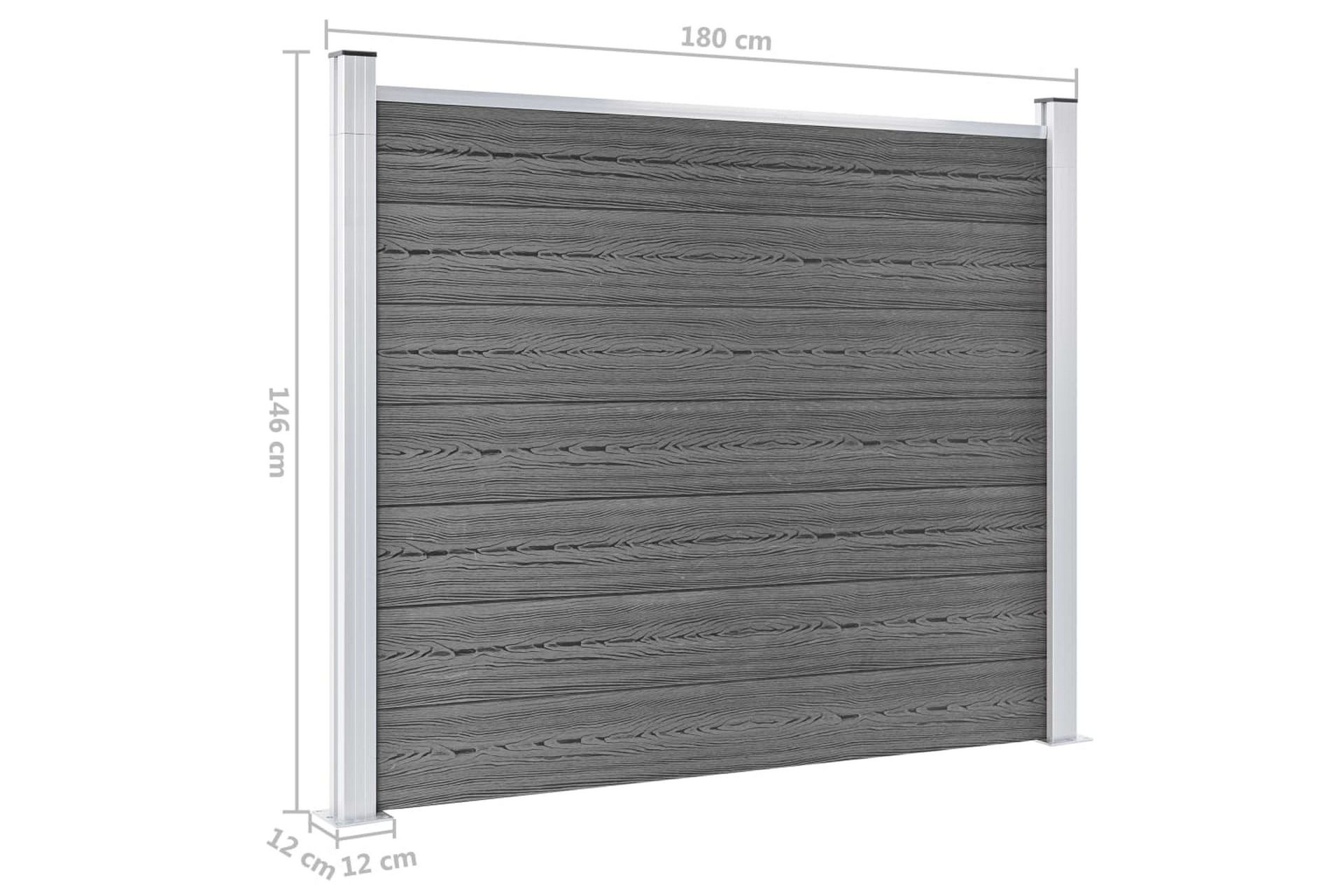 Gjerdepanel WPC 180x146 cm grå - Grå - Hus & oppussing - Innsynsbeskyttelse & innhegning - Gjerde