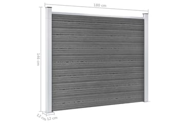 Gjerdepanel WPC 180x146 cm grå - Grå - Hus & oppussing - Innsynsbeskyttelse & innhegning - Gjerde
