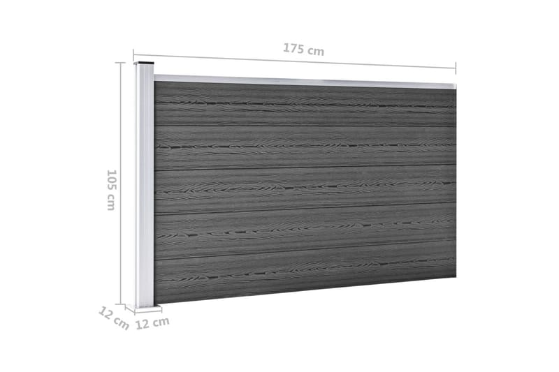 Gjerdepanel WPC 872x105 cm svart - Svart - Hus & oppussing - Innsynsbeskyttelse & innhegning - Gjerde