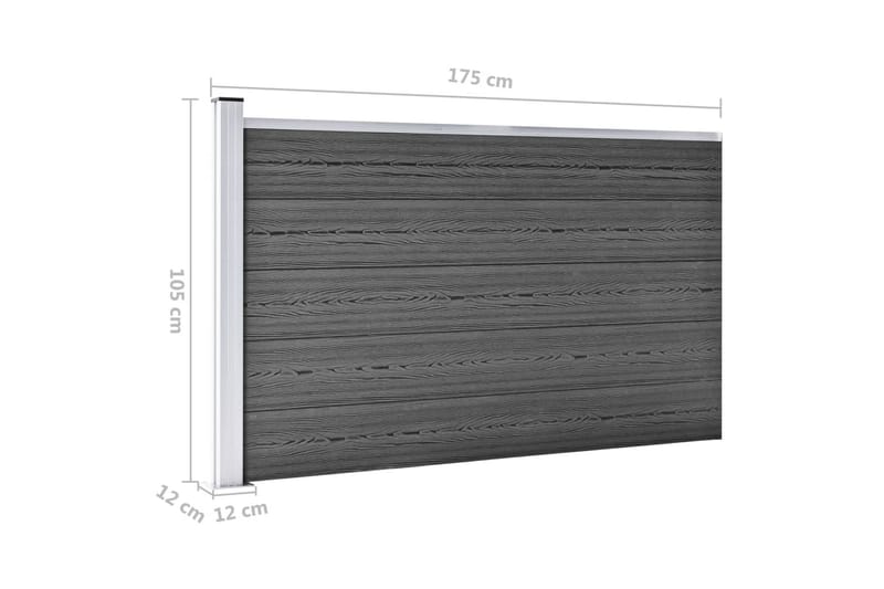 Gjerdepanel WPC 872x105 cm svart - Svart - Tregjerde