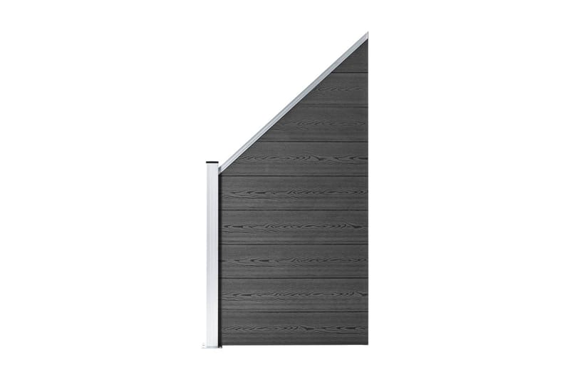 Gjerdepanel WPC 95x(105-180) cm svart - Svart - Hus & oppussing - Innsynsbeskyttelse & innhegning - Gjerde