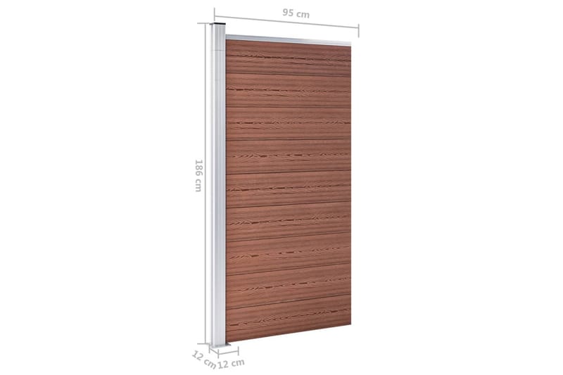 Gjerdepanel WPC 95x186 cm brun - Brun - Hus & oppussing - Innsynsbeskyttelse & innhegning - Gjerde