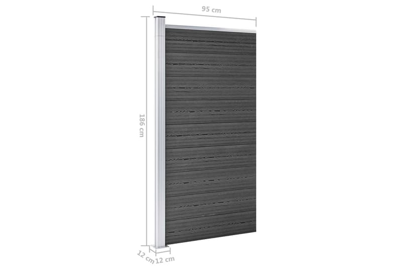 Gjerdepanel WPC 95x186 cm svart - Svart - Hus & oppussing - Innsynsbeskyttelse & innhegning - Gjerde