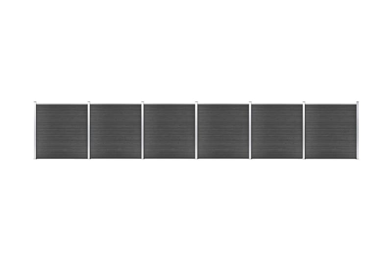 Gjerdepanelsett WPC 1045x186 cm svart - Svart - Hus & oppussing - Innsynsbeskyttelse & innhegning - Gjerde